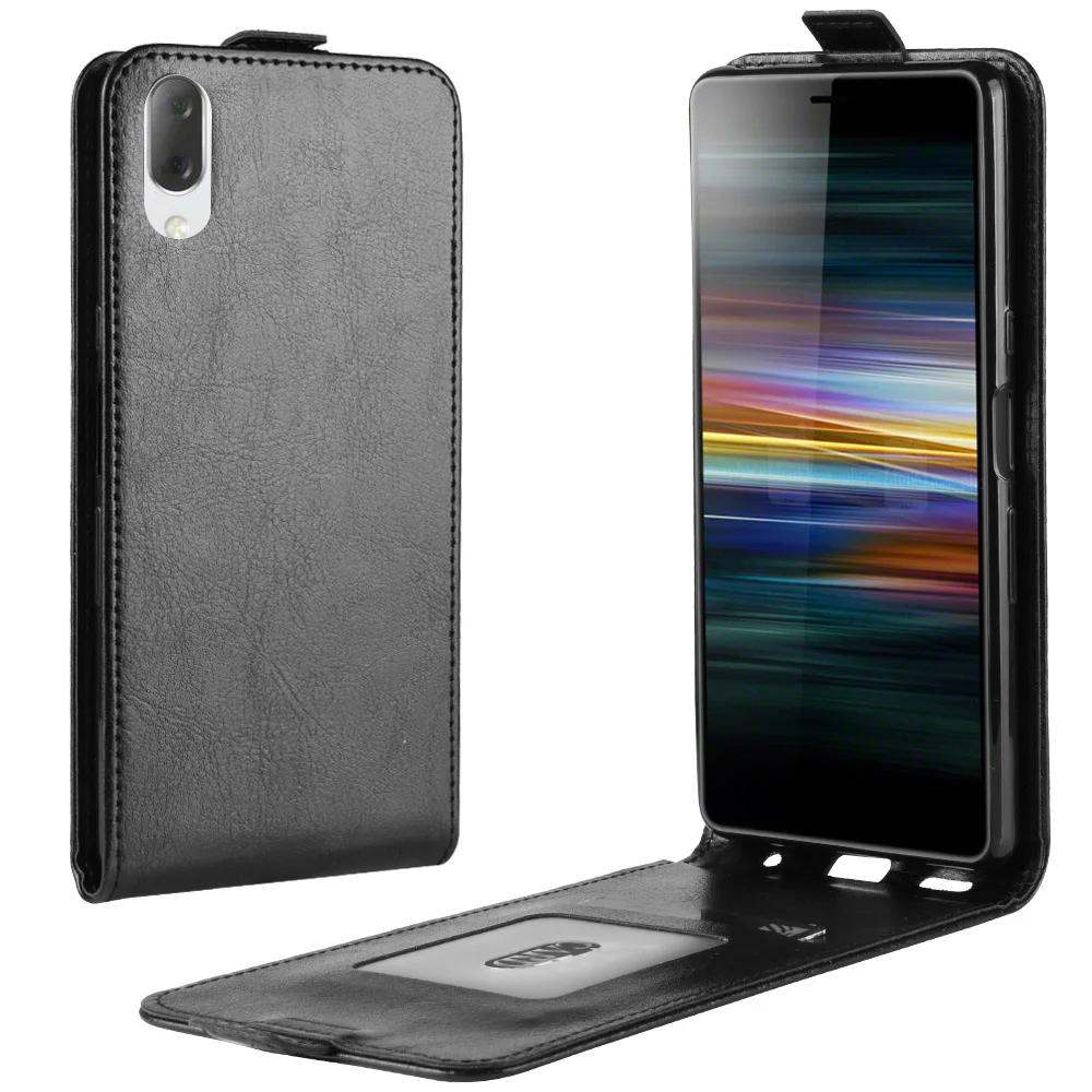 Откидной кожаный чехол для телефона Sony Xperia L3 / XA2 ultra/XZ3 вертикальные Кожаные чехлы