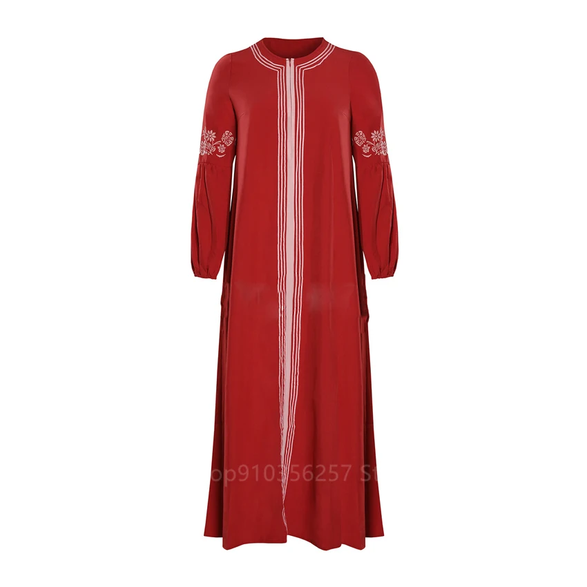 

Eid Mubarak Muslim Abaya Dress for Women Turkey Print Kaftan Hijab Print Patchwork Lantern Sleeve Ethnic Dubai Islamic Clothing