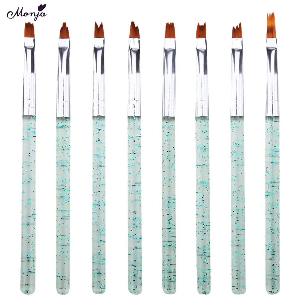 8 шт. дизайн ногтей улыбка луна форма лепесток живопись градиент выцветание