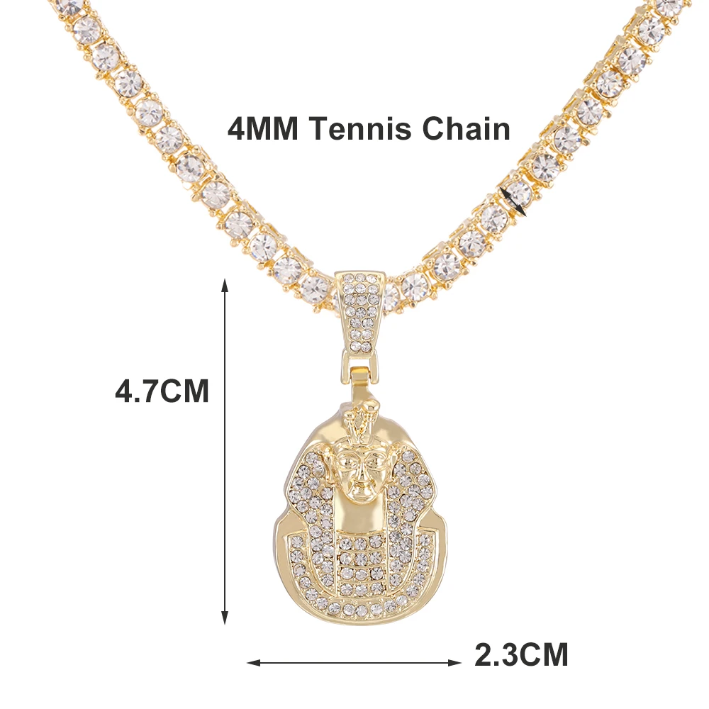 Кулон Фараона стразы кубинская цепь в стиле хип-хоп для мужчин и женщин - купить