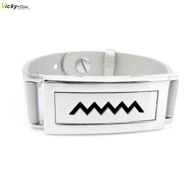 Прямоугольник 50*17 мм черный браслет из натуральной кожи нержавеющая сталь