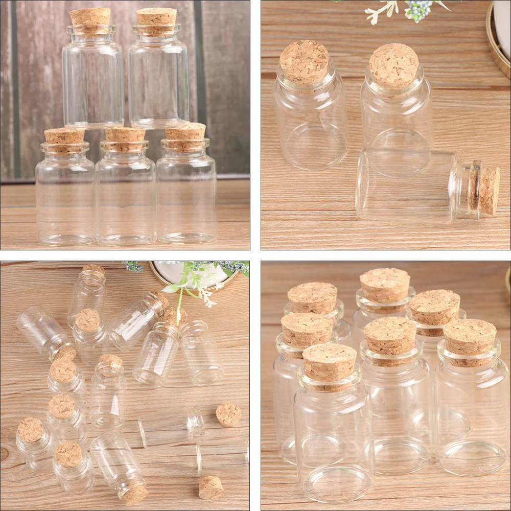 

6Pcs Storage Bottles Storage Containers Cork Storage Bottles (Assorted Color)
