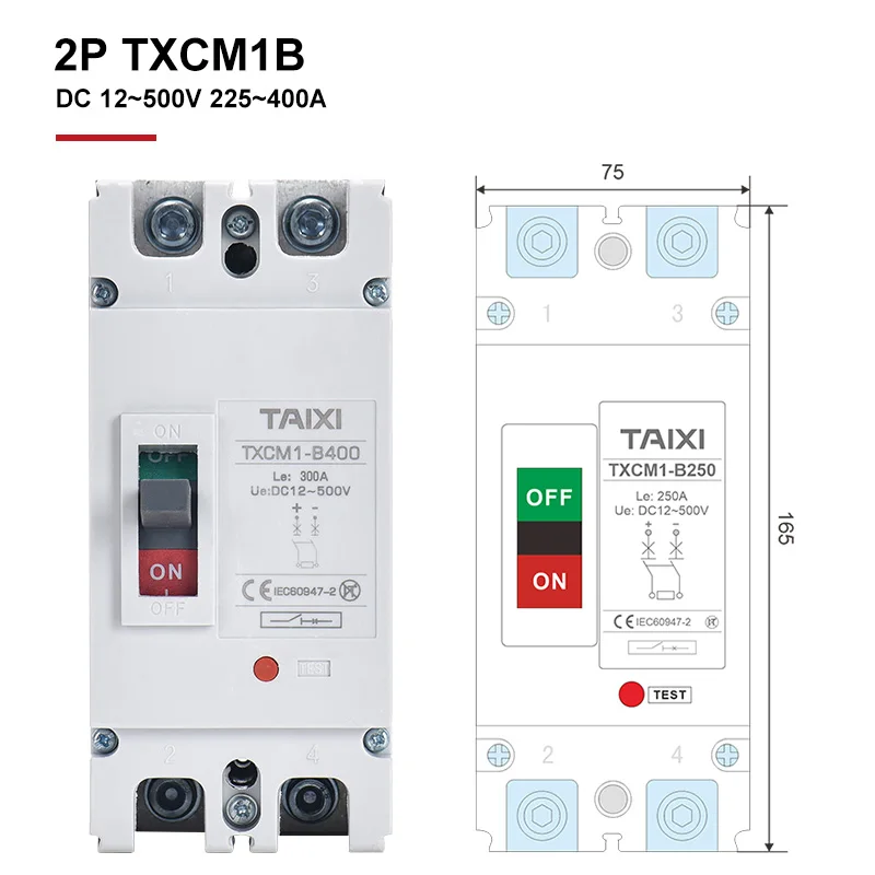 TXCM1B Литой чехол автоматический выключатель батарея 12 В 24 в 48 автомобильная