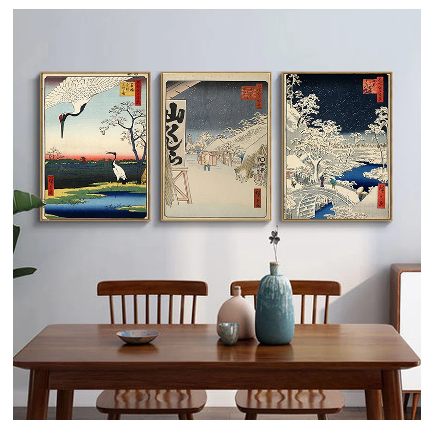 

Плакат на холсте, Картина на холсте в японском стиле, Настенная картина, домашний Настенный декор, традиционный японский пейзаж