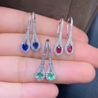 yulem new fashion emerald sapphire and ruby 3mm4mm natural gemstone design sterling silver 925 with free shipping jewelry