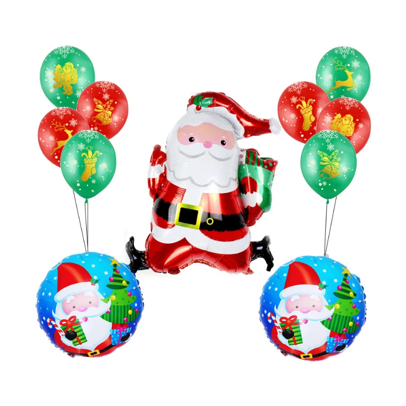 

2020 new Santa Claus aluminum balloon Christmas decoration for home supplies festival atmosphere layout emulsion balloon set