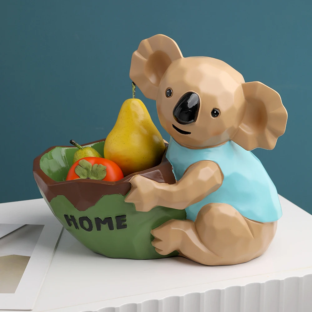 

Cute Resin Koala Figurine Fruit Snacks Storage Box Home Decoration Statue Living Room Decor Sculpture Desk Decorative Ornaments