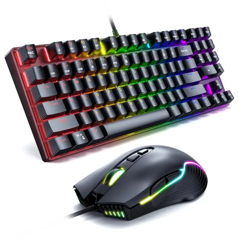 Игровая механическая клавиатура с защитой от фиктивных нажатий RGB Смешанная