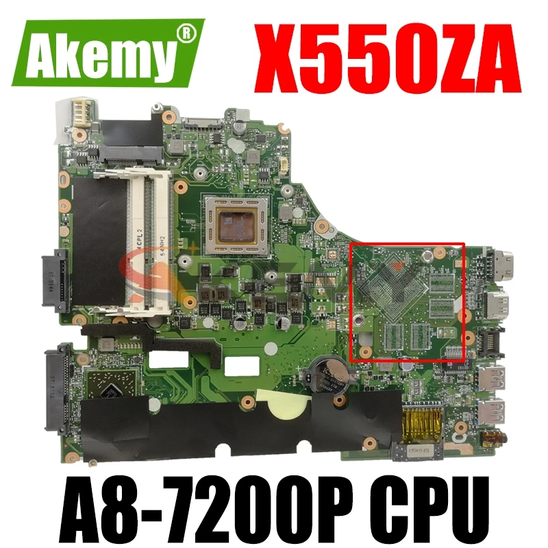 

X550ZA For Asus Laptop Motherboard X550ZE X550ZA K550Z A555Z VM590Z A8-7200P LVDS original mothebroard 100% test ok