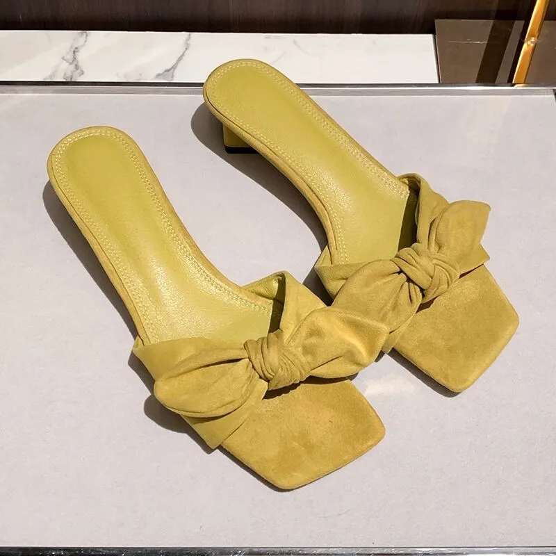 

2021 Summer Fashion Shoes Comfortable Bow Decorative Temperament Slipper