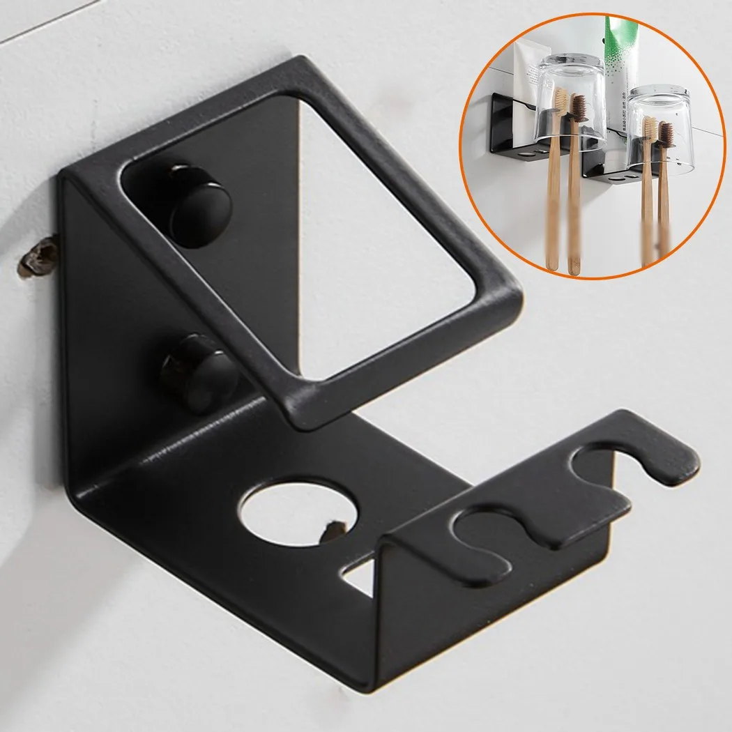 

Wall-mounted Toothbrush Holder Wall Mount Stainless Steel Toothpaste Rack Punch-free Bathroom Storage For Home Waterproof Bathr
