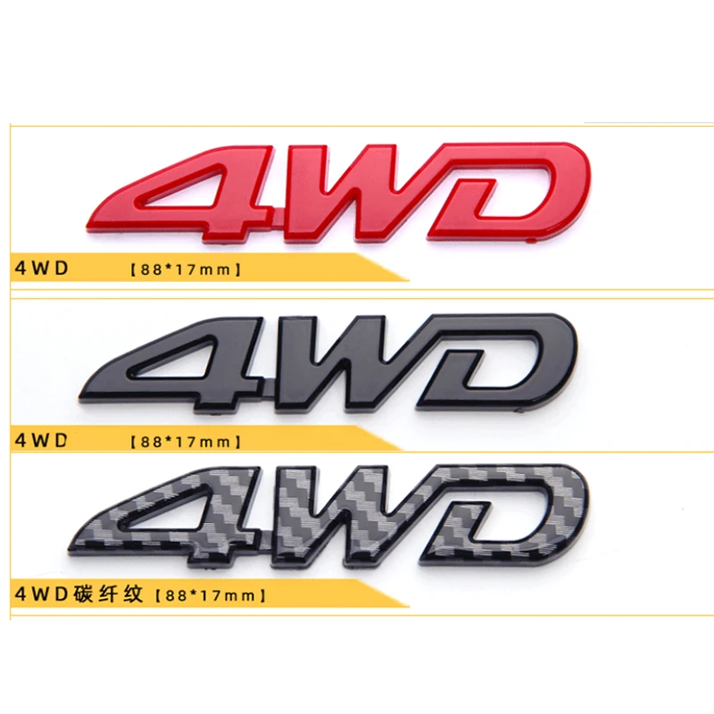 

FDIK 3D Car Styling Chrome Metal Sticker AWD Emblem 4WD Badge Logo Tail Fender Decal For Toyota Impreza Honda 4X4 Off Road SUV