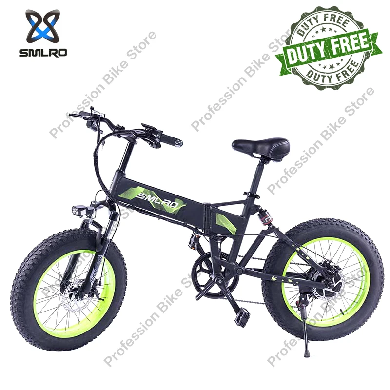 

Электрический велосипед для взрослых SMLRO M6F, складной горный велосипед с широким диапазоном 40-45 км, 20 дюймов, 750 Вт, 48 В, 15 Ач