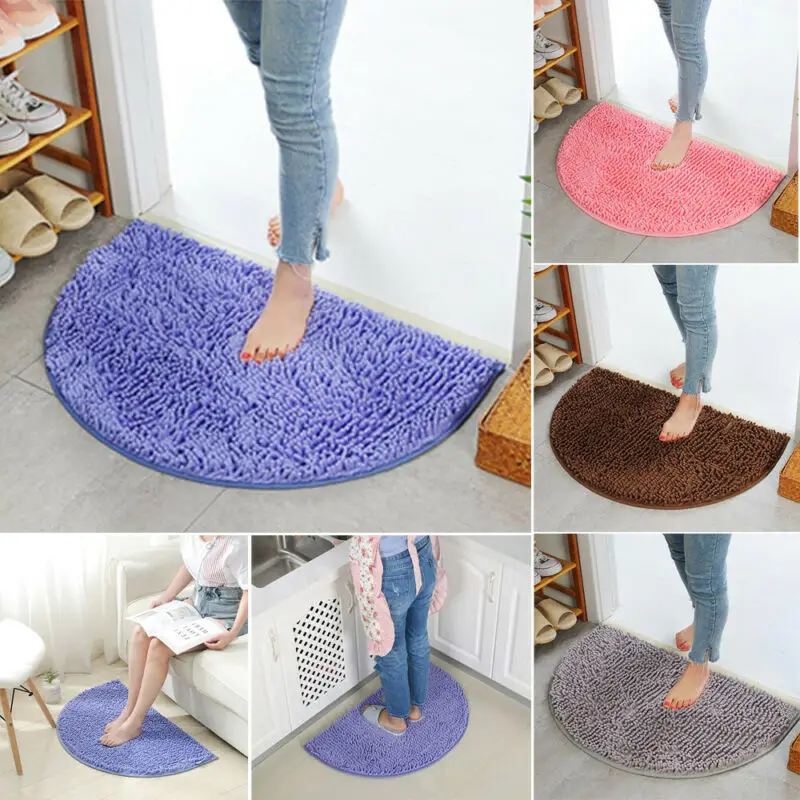 

Floor Door Mat Dirt Barrier Semi Circle Floor Door Cushion Mat Rug 40X60cm Soft Carpet Slip-Resistant Bathing Room Rug