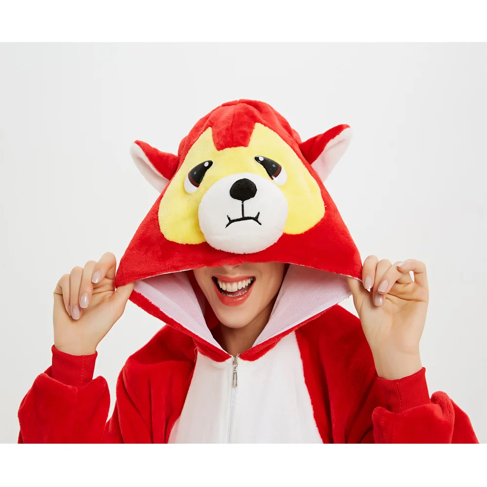 Пижама кигуруми Унисекс Женская пижама цельный комбинезон с капюшоном Мужская