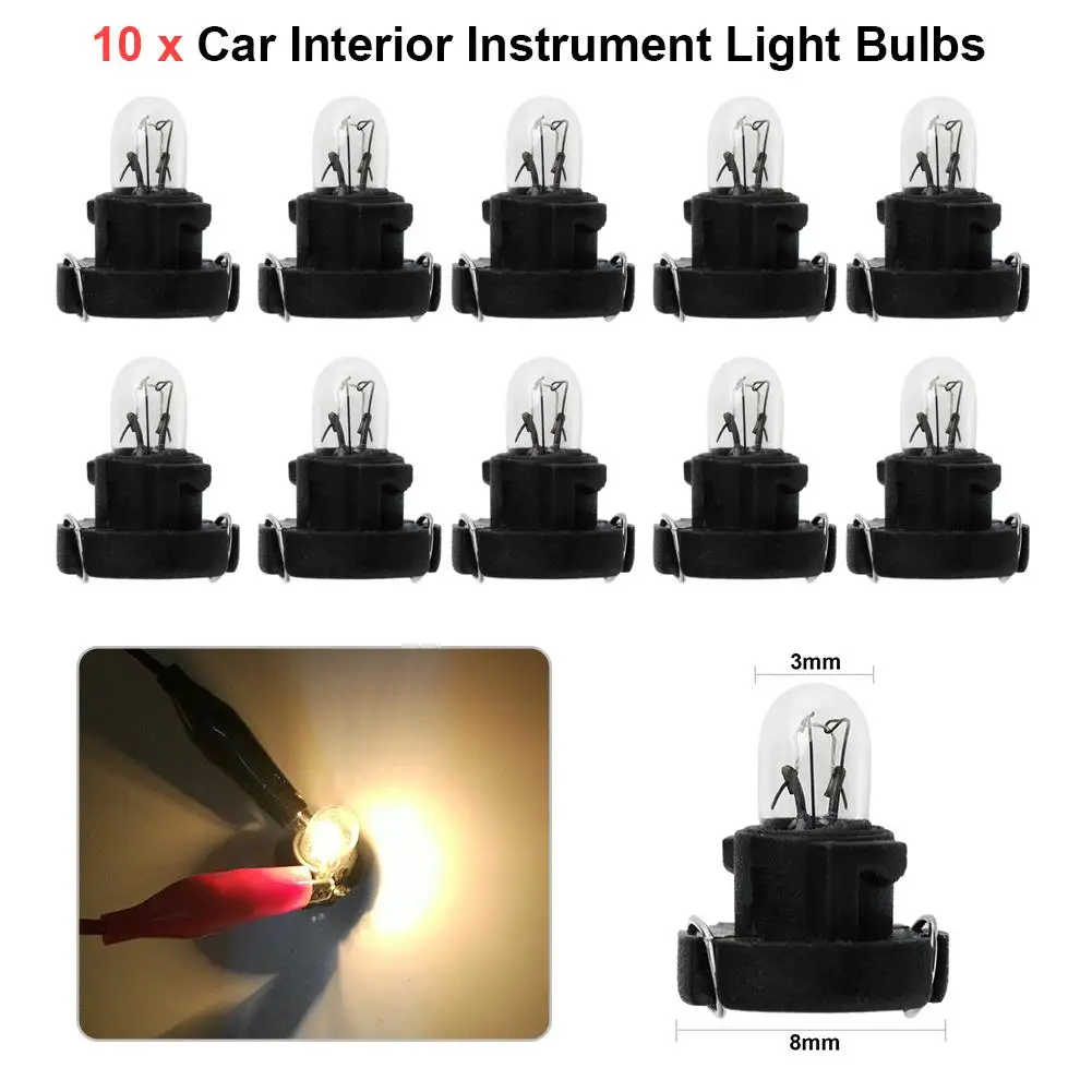 

10pcs T3 LED 12V Car Interior Instrument Light Bulbs Dashboard Lamps Universal Car Lights Signal Lamp Automobiles Parts Black