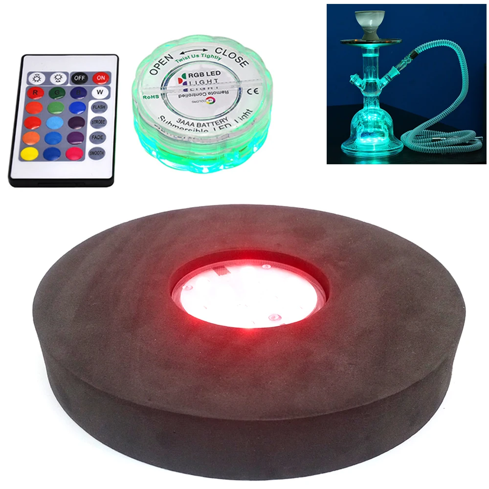 

Набор для кальяна Chicha Sheesha, Противоскользящий коврик со светодиодной светильник кой, губчатая подушка, аксессуары для сигарет наргиле, 2 ком...