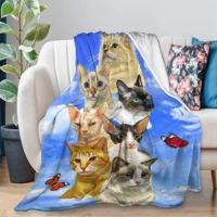 yaoola selfie from the cats flannel blanket all season soft cozy plush bed throw fit bedroom living room sofa couch bedding off
