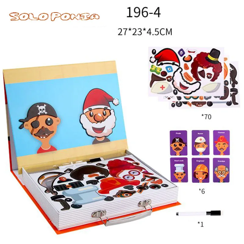 

11 Types Children's Intelligent Magnetic Book 3D Puzzles Jigsaw Brain Training Game Educational Toys for Kids Xmas Gift 196
