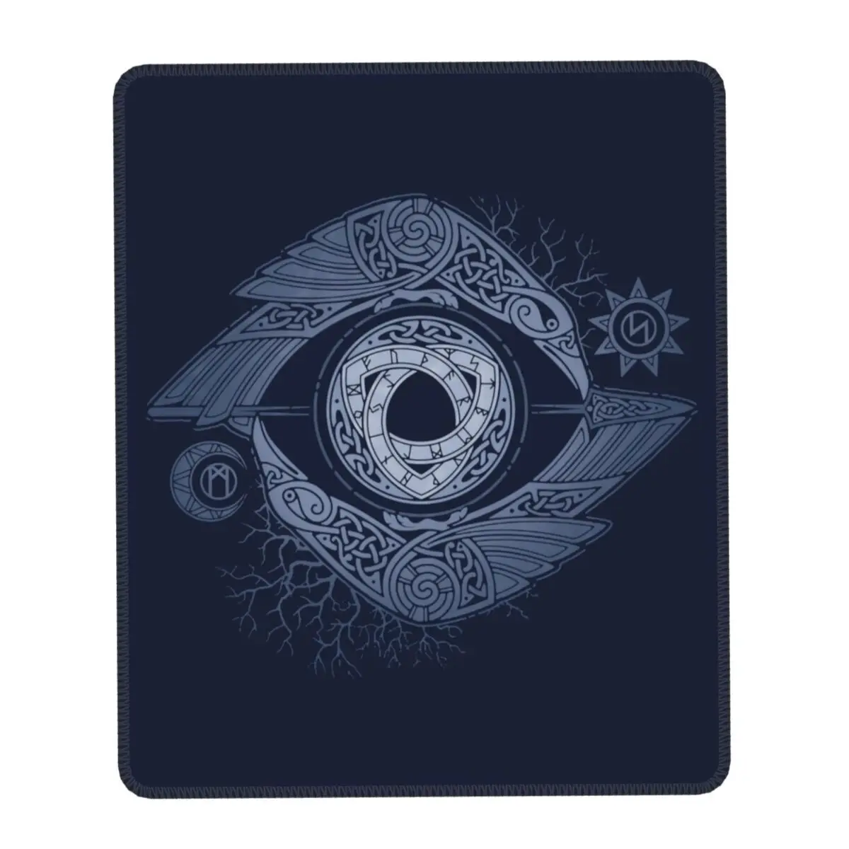 

Viking Odin's Eye Gaming Mouse Pad Anti-Slip Rubber Base Lockedge Mousepad Office Desktop Raven Vikings Norse God Desk Mat