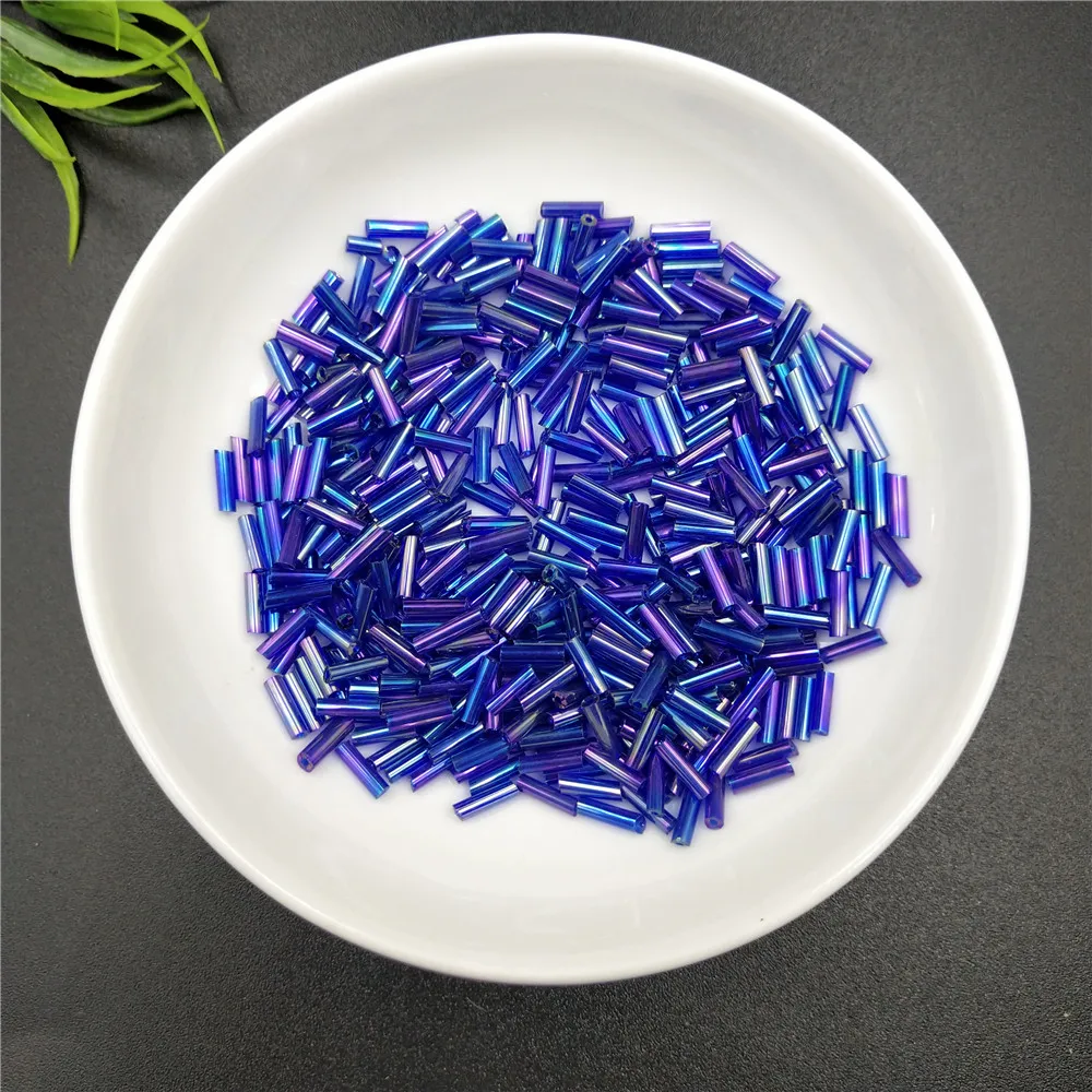 200pcs 2x6mm Long Tube Silver Bugle Beads Spiral Multi-color Czech Glass Seed Spacer For Diy Jewelry Making Accessories | Украшения и