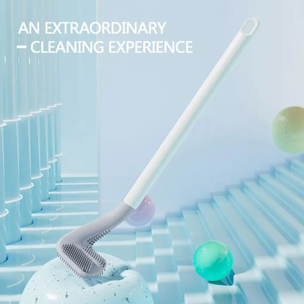 1 шт. силиконовая щетка для чистки туалета с длинной ручкой|Держатели ершиков