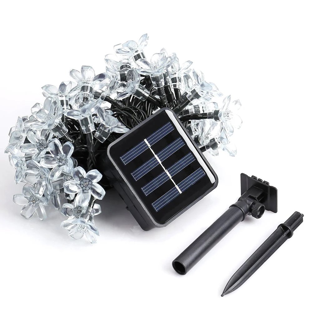 Светодиодная гирлянсветильник на солнечной батарее праздничное украшение для