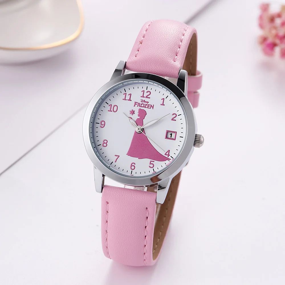 Роскошные детские наручные часы с принцессой Disney красивые розовые для девочек