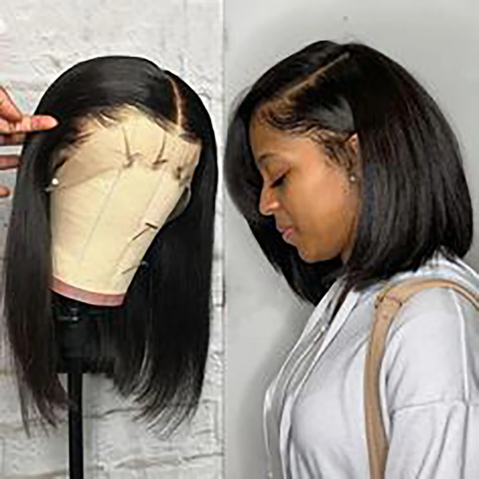 

Straight Bob Human Hair Wigs T Part Short Lace Closure Bob Wigs Short Bob Wig SPARK Brazilian Lace Frontal Human Hair Bob Wigs