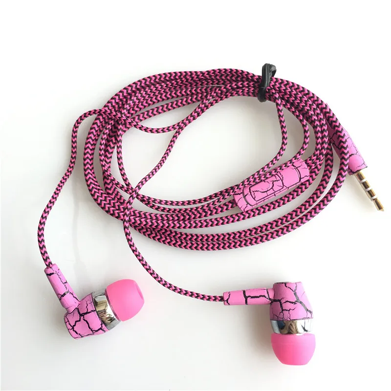 Спортивные музыкальные наушники ледяные трещины тканевая веревка наушник с