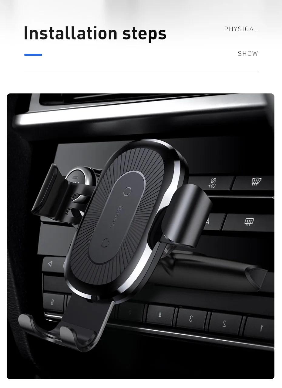 Baseus CD слот беспроводное автомобильное зарядное устройство для iPhone 11 Pro Max samsung быстрая Беспроводная зарядка зарядное устройство гравитационный Автомобильный держатель для телефона
