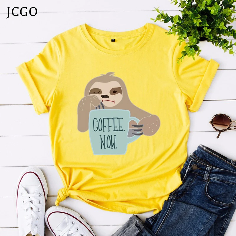 JCGO Летняя женская футболка из хлопка размера плюс 5XL с коротким рукавом забавная