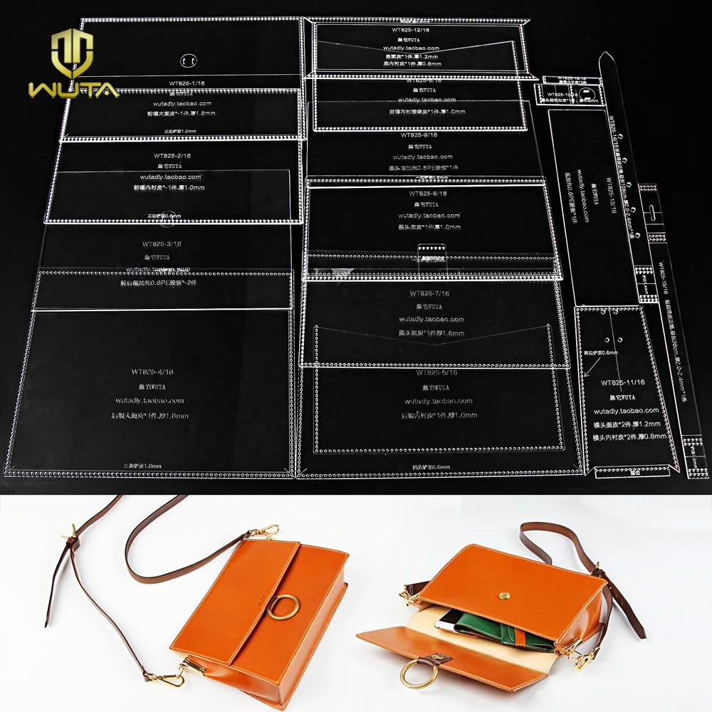 

WUTA 825 акриловый шаблон кожаный Узор Набор кожевенное Ремесло модель для DIY женская сумка-мессенджер дамская сумка через плечо ручная работа подарок