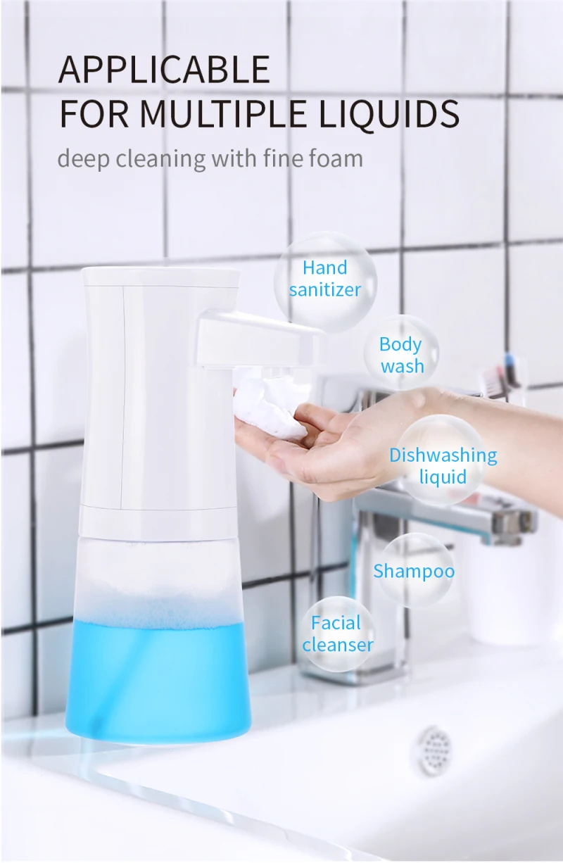 Бесконтактный дозатор мыла с умным датчиком 350 мл из АБС пластика защитой от