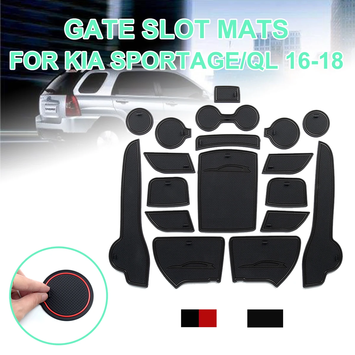 

Anti-Slip Rubber Gate Slot Mat Cup Mats Accessories Stickers Car Styling for KIA Sportage 2016 2017 2018 2019 QL 4th Gen MK4 KX5