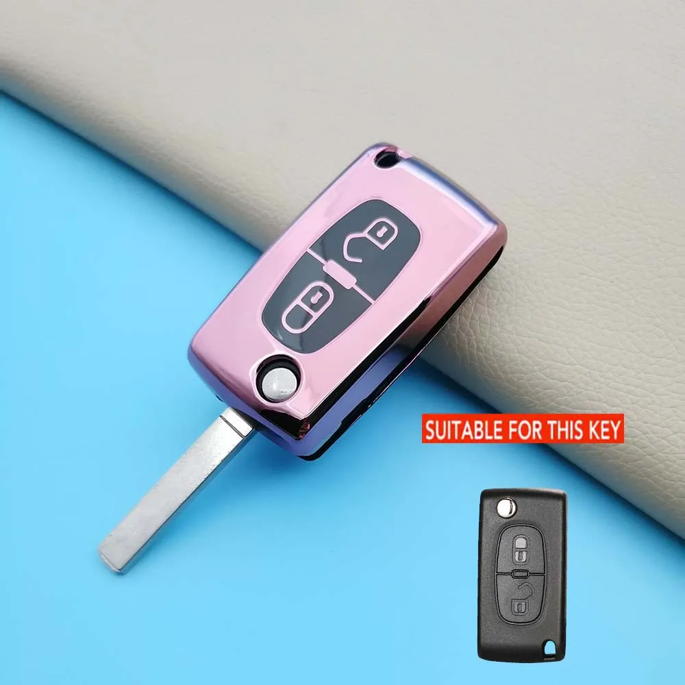 

Раскладной чехол для ключа дистанционного управления из ТПУ для Peugeot 107 207 307 308 407 S для Citroen C2 C3 C4 C5 C6, коробка аксессуаров