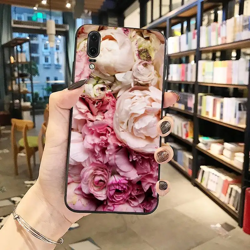 

Rose Peony beautiful cart Flower luxury Phone Case funda For Huawei honor Mate P 10 20 30 40 Pro 10i 9 10 20 8 x Lite