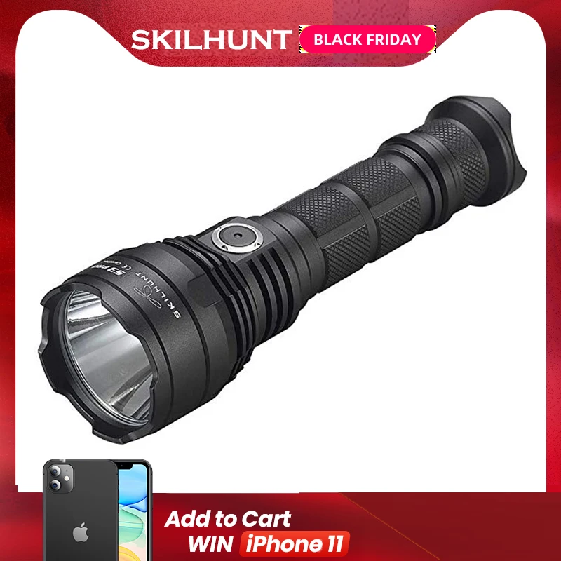 Фонарик SKILHUNT S3 PRO CREE XHP35 HD/HI светодиодный перезаряжаемый тактический 1600 люмен/1400