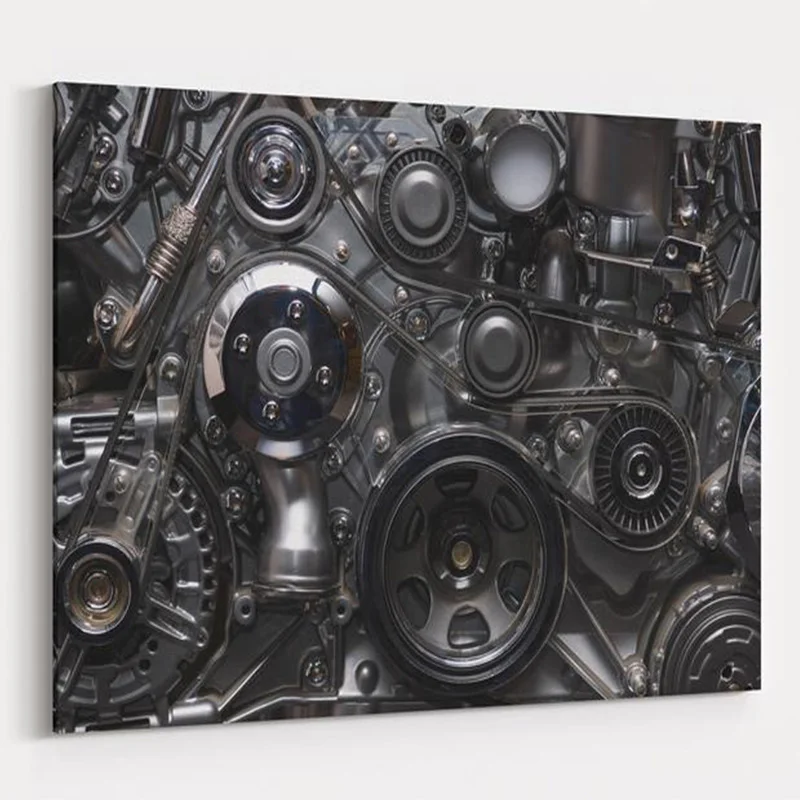 

Картина с изображением двигателя автомобиля, без рамки, HD, настенное искусство, холст и принты, современная картина большого размера для дом...