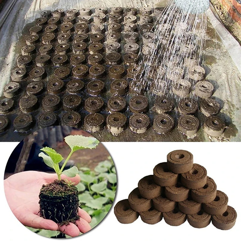 

20/50/100pcs-pack 25mm/30mm Jiffy Peat Pellets Seedling Soil Block Maker Starting Plugs Seeds Starter Professional For Garden