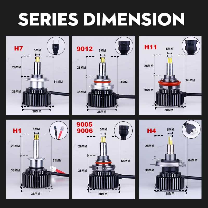 

CARLitek H1 H7 LED lampada Led Car Headlights 6500K H8 H11 HB3 9005 HB4 9006 360 degree Mini Diodes fog lights led 12V 1Pair XQ