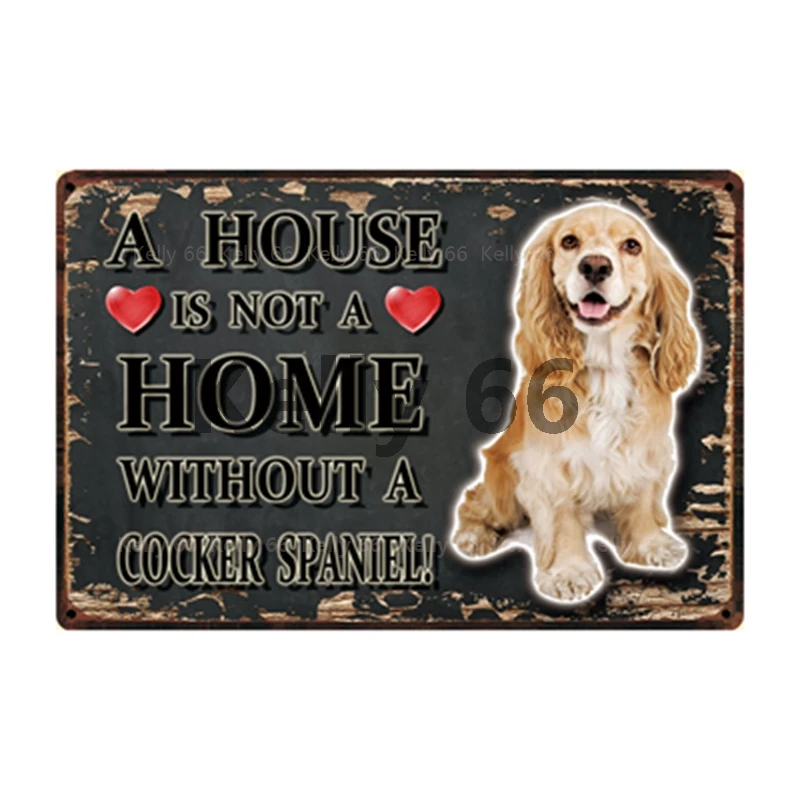 Оловянный постер [Kelly66] с изображением домашних животных собак померанского