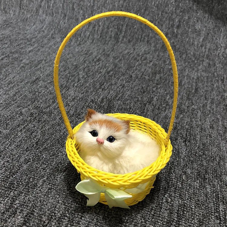 Мини Корзина для кошек плюшевая игрушка имитация модели кота каваи украшения