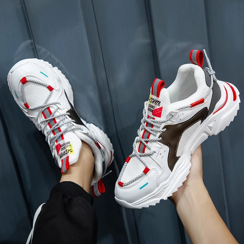 

Men's Sport Gym Running Shoes Breathable Athletics Platform Walking Shoes Trainer Lightweight Spring Autumn Athletic Sneakers