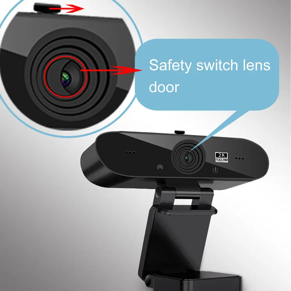 

2021 New 2K High Definition Streaming Webcam USB Desktop Camera With Built-in Microphone Free Player For Gameras 12*9*2.5cm