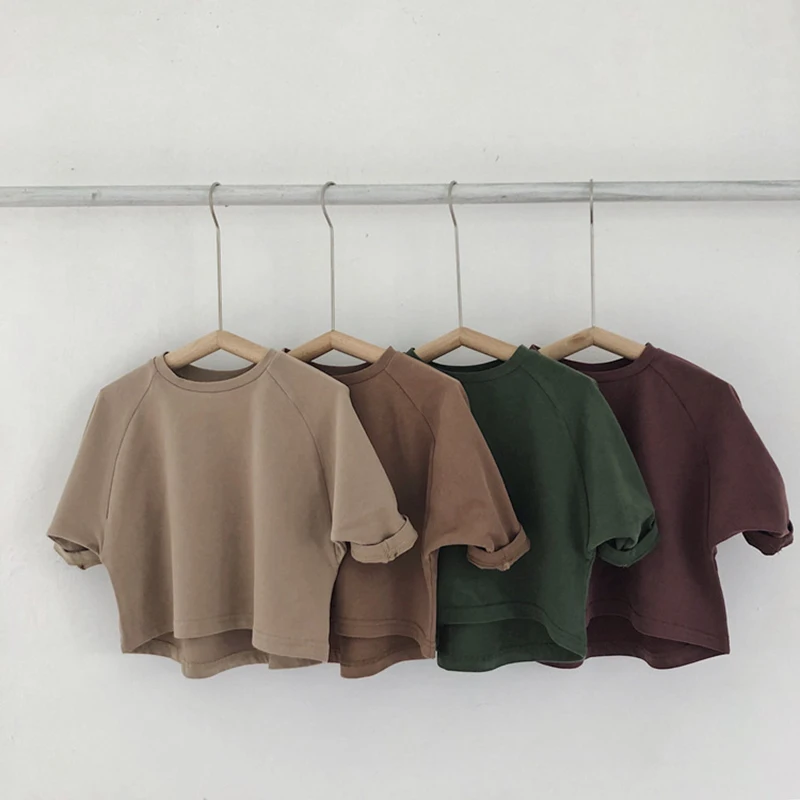 

Melario Korean Style Spring Children's Long Sleeve T-shirt Kids Solid T-shirts Boy Kid Boys Girls Tops Shirts Children's Tees
