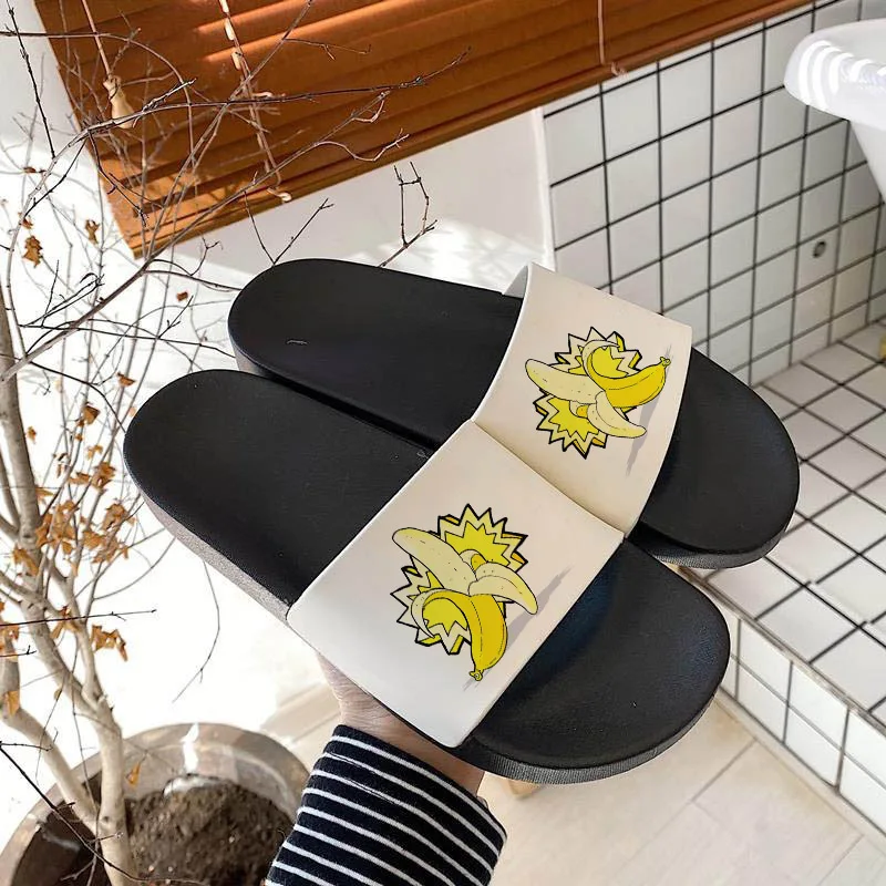 

2021 women slippers banana fruit Print Lady slippers Summer fashion casual Sandals 90's Girls Flat Shoes sandals mujer