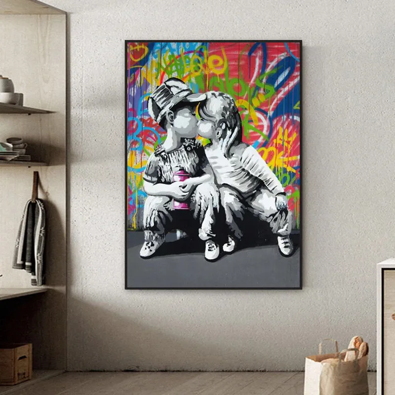

Follow Your Dreams Graffiti Art Canvas Paintings Monkey Street Wall Art Posters And Prints Animals Pictures Kids Room Decoration