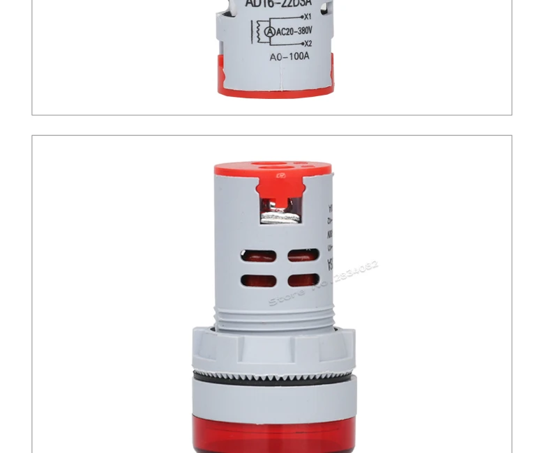 22 мм AC20-380V 0-100A цифровой дисплей Амперметр трансформатор измеритель тока карданный светодиодный светильник lndicator сигнальный свет