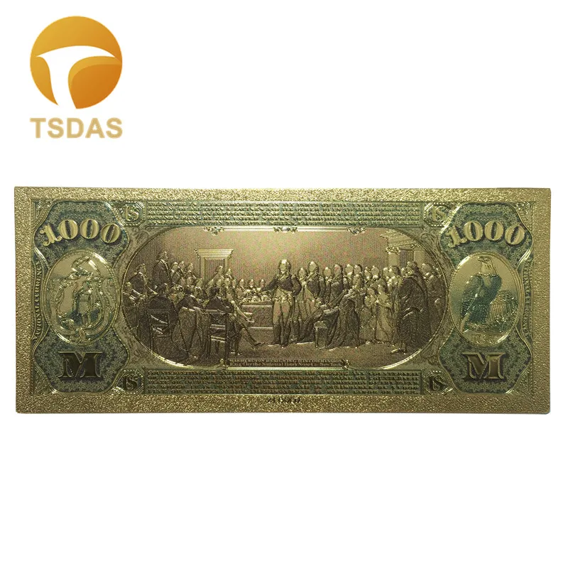Позолоченные банкноты коллекционные золотые 10 шт./лот США 1000 долларов 24k Золотая